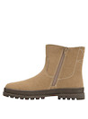 Botín beige para niña con suela plana de 3 cm, ideal para paseos.