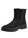 Botín negro casual para niña, material sintético, diseño robusto y elegante.
