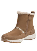 Botín de niña en color camel, estilo casual, ideal para actividades al aire libre con diseño textil.