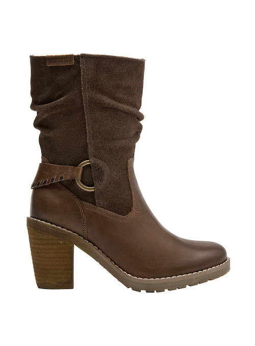Botas café de cuero para mujer, ofrecen estabilidad y confort en cada paso.