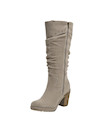 Botas taupe de cuero para mujer, estilo casual, perfectas para aventuras urbanas y paseos al aire libre.