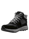 Botín negro de cuero para mujer, estilo outdoor, ideal para aventuras diarias y combinaciones casuales.