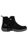 Botín de mujer en cuero negro, taco plano de 4.5 cm, comodidad en cada paso.