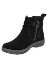 Botín negro de cuero para mujer, estilo casual, ideal para actividades al aire libre.