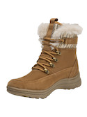 Botín de mujer camel en cuero suave, ideal para un estilo casual y actividades al aire libre.