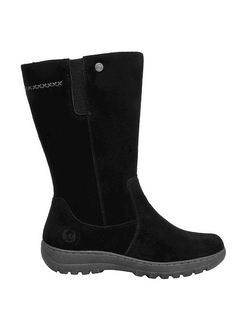 Detalles en cuero negro que resaltan el estilo casual y versátil de estas botas.
