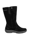 Bota negra con taco plano de 4.5 cm, ideal para uso diario y comodidad.