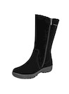Botas negras de mujer de cuero, diseño casual, ideales para aventuras diarias.