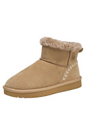 Botín camel casual para mujer, confeccionado en material sintético de alta calidad.