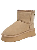 Botín casual para mujer en color camel, fabricado en sintético, ideal para actividades diarias y exploraciones.
