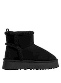 Botín negro para mujer, taco plano de 5.5 cm, versátil para un día ajetreado o una salida relajante.