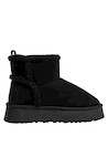 Botín negro para mujer, taco plano de 5.5 cm, versátil para un día ajetreado o una salida relajante.