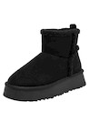 Botín negro casual para mujer, diseño sofisticado en material sintético, ideal para actividades diarias.