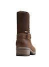 Bota casual de mujer en color moro, con diseño rústico refinado y punta redonda.
