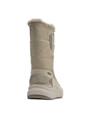 Detalles del material textil de las botas beige Panama Jack, resaltando la textura suave y cálida.