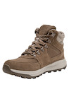 Botín mujer taupe de cuero, estilo outdoor, ideal para caminatas y paseos urbanos.