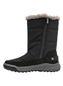 Bota negra de mujer con estilo natural, perfecta para combinar con jeans y chaqueta ligera.