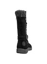 Bota casual de cuero negro para mujer, con detalles texturizados que añaden estilo.