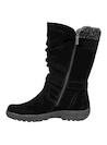 Bota negra de mujer con taco plano de 4.5 cm, perfecta para uso diario y comodidad.