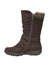 Bota casual de mujer en cuero moro, equipada con correa decorativa y cómoda pisada, perfecta para un look auténtico.