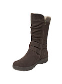 Bota de mujer color moro de cuero con diseño casual, ideal para paseos urbanos y actividades al aire libre.