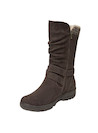 Bota de mujer color moro de cuero con diseño casual, ideal para paseos urbanos y actividades al aire libre.