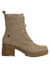 Botín casual taupe con suela de taco bloque de 6 cm, ideal para explorar la ciudad con estilo.