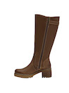 Bota de cuero suave en color café, ideal para actividades outdoor y looks versátiles.