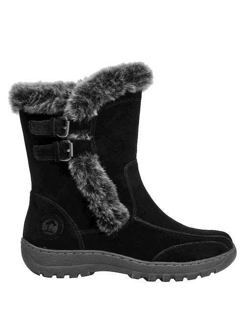 Botas de mujer con diseño en negro profundo, ideales para combinar con jeans o vestido.