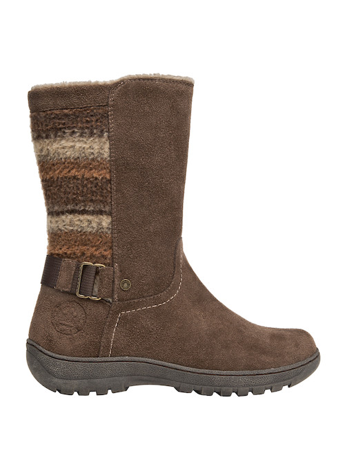 Botas de cuero café para mujer, diseñadas para brindar resistencia y seguridad en cada paso.