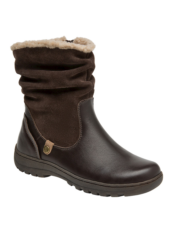 Bota de mujer en color moro, forro de piel que proporciona un toque acogedor y auténtico.