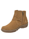 Botín de cuero camel para mujer, estilo casual, ideal para actividades urbanas con diseño versátil y cómodo.