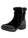 Botín negro de mujer en cuero suave, ideal para un look casual y cómodo.