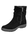 Botín negro de cuero para mujer, estilo casual, ideal para aventuras al aire libre.