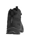 Botín negro para hombre, estilo outdoor con acabados elaborados y protección.