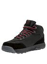 Botín negro de cuero para hombre, ideal para actividades outdoor con diseño de taco plano y punta redonda.