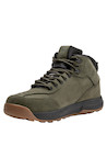 Botín verde de cuero para hombre, estilo outdoor, ideal para aventuras y actividades al aire libre.