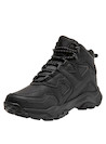 Botín negro para hombre de estilo outdoor, ideal para senderismo con material sintético y taco plano.
