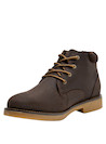Botín de cuero moreno para hombre, estilo urbano, ideal para actividades casuales.
