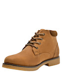 Botín de cuero camel para hombre, estilo urbano, ideal para actividades al aire libre.