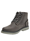Botín urbano de cuero gris para hombre, ideal para uso diario con diseño robusto y punta redonda.