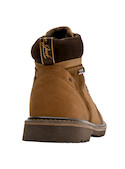 Botín de hombre en cuero suave camel, diseño versátil que combina con jeans y pantalones de trabajo.