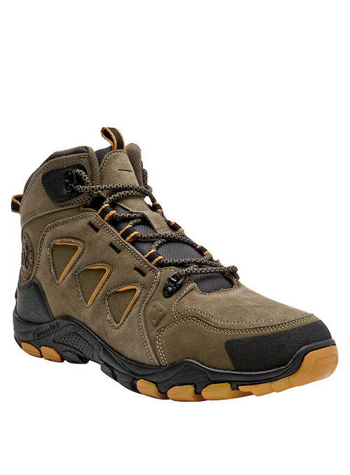 Botín sintético en verde, ideal para combinar con ropa de montaña y chaquetas ligeras.