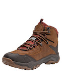 Botín de cuero café para hombre, estilo outdoor, ideal para aventuras en la naturaleza.