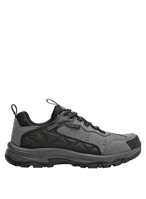 Zapatilla gris de estilo outdoor para hombre, perfecta para combinar con jeans o pantalones cargo.