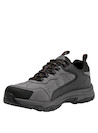 Zapatilla gris de cuero para hombre, estilo outdoor, ideal para actividades al aire libre.