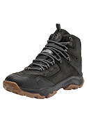 Botín negro de cuero para hombre, ideal para actividades al aire libre con diseño robusto.