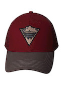 Gorra roja unisex de algodón, detalle bordado de árboles, perfecta para un look natural.