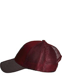 Jockey de algodón rojo unisex, diseño con visera curvada, ideal para protegerse del sol.