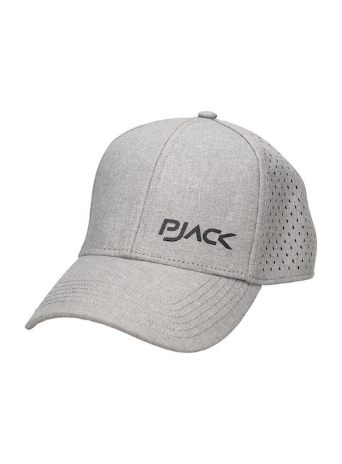 Gorra unisex gris de poliéster reciclado, diseñada para aventuras urbanas.
